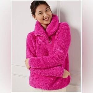 Talbots Ultra Plush Sherpa Fleece
Zip Pullover Hot Pink Womens